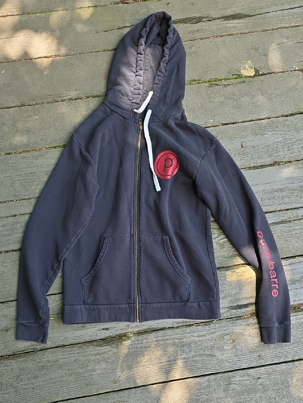 Pure Barre Zip Up Hoodie with Red Logo